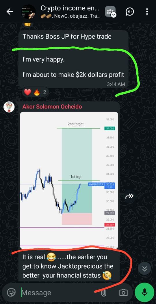 Trader testimonial - $2k profit on Hype trade